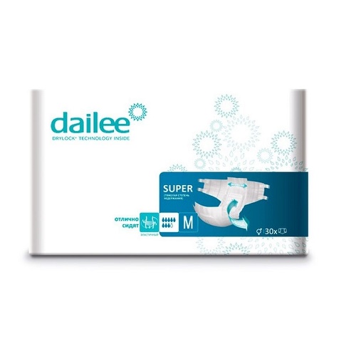 Подгузники для взрослых Dailee Super Medium №30 Подгузники для взрослых Dailee Super Medium №30