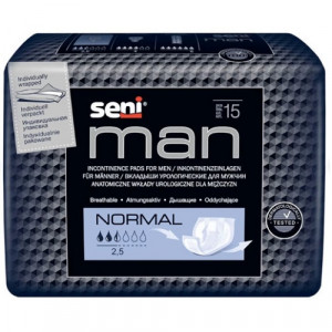 Вкладыши урологические д/мужчин SENI MAN Normal №15 Вкладыши урологические д/мужчин SENI MAN Normal №15
