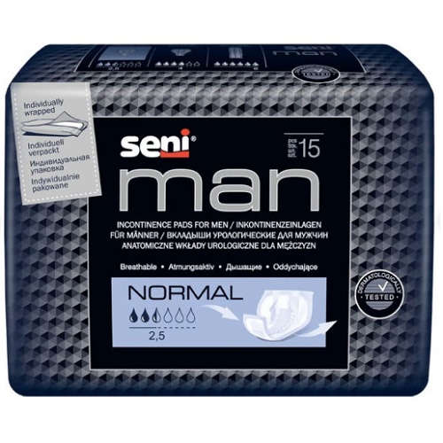 Вкладыши урологические д/мужчин SENI MAN Normal №15 Вкладыши урологические д/мужчин SENI MAN Normal №15
