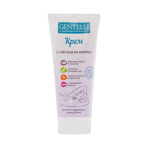 Крем для кожи GENTELLI с оксидом цинка 200мл Крем для кожи GENTELLI с оксидом цинка 200мл