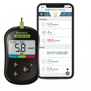 Глюкометр ONE TOUCH SELECT PLUS FLEX Глюкометр ONE TOUCH SELECT PLUS FLEX