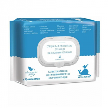 Салфетки влажные White Whale №40 с каланхоэ д/леж больных Салфетки влажные White Whale №40 с каланхоэ д/леж больных