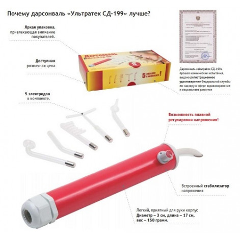Аппарат Дарсонваль "Ультратек СД-199" Аппарат Дарсонваль "Ультратек СД-199"