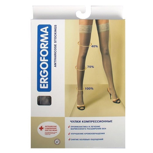 Чулки антиварикозные 18-22 мм рт.ст (телесный) №4, арт.211