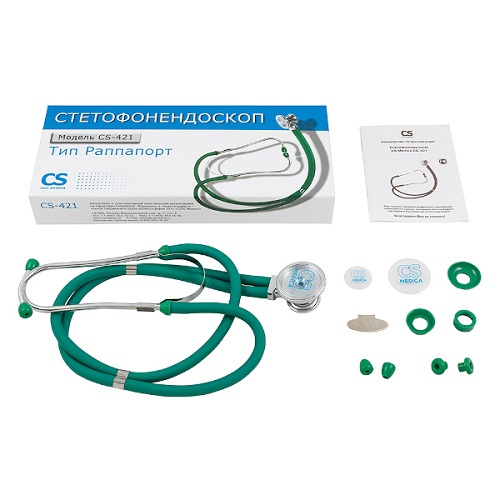 Стетофонендоскоп CS-421 Раппапорт зеленый Стетофонендоскоп CS-421 Раппапорт зеленый